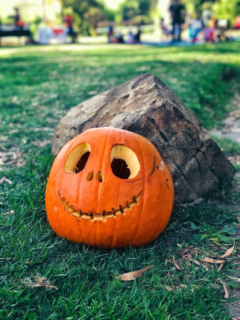 a hand-carved halloween pumpkin
